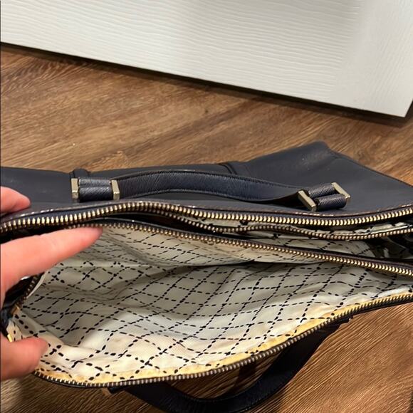 Kate Spade Navy Blue Leather Tote Bag - Picture 6 of 8